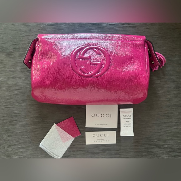 Soft Patent Soho Cosmetic Case Bright Bougainvillea - Picture 1 of 13